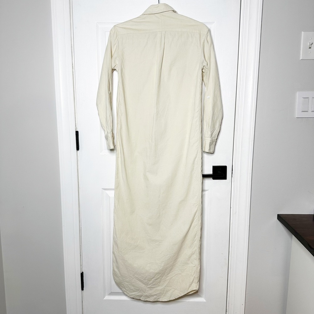 EMILY PHILLIPS‎ USA Cream Long Sleeve Button Down Shirt Dress Maxi Size 1 XXS - Picture 6 of 6